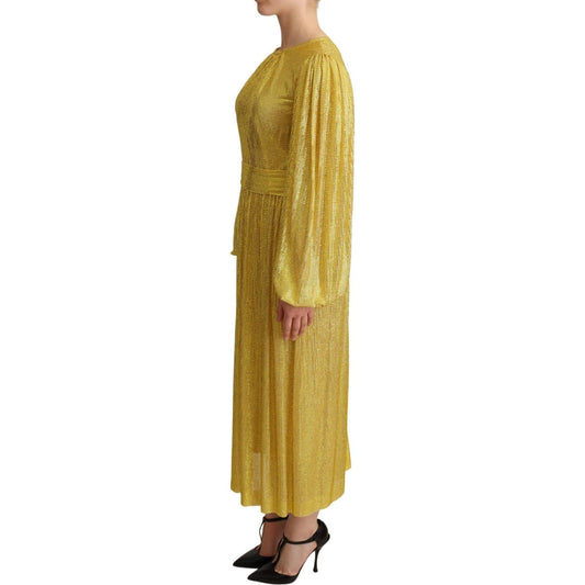 Dolce & Gabbana Crystal Embellished Pleated Maxi Dress Dolce & Gabbana Dark Goldenrod