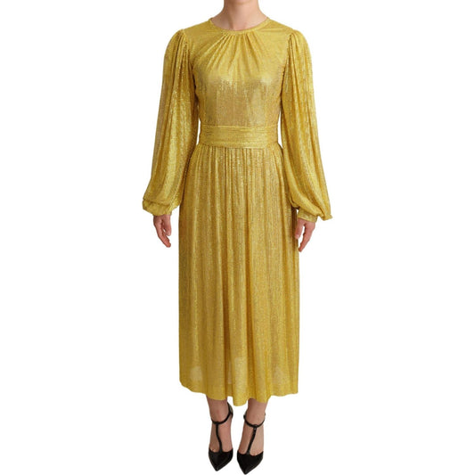 Dolce & Gabbana Crystal Embellished Pleated Maxi Dress Dolce & Gabbana Dark Goldenrod