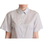Dolce & Gabbana Chic Gray Polka Dot Short Sleeve Polo Dolce & Gabbana Light Gray