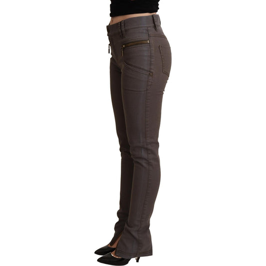 PLEIN SUD Chic Brown Slim-Fit Skinny Jeans PLEIN SUD Dark Slate Gray