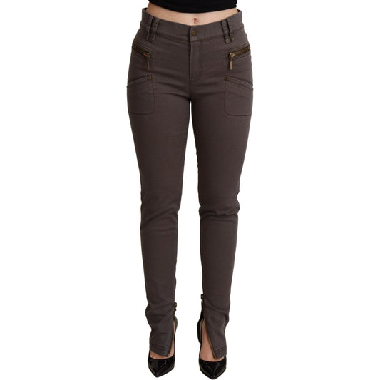 PLEIN SUD Chic Brown Slim-Fit Skinny Jeans PLEIN SUD Dark Slate Gray
