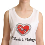 Dolce & Gabbana White La Moda Crystal Tank Top T-shirt TSH6312-36