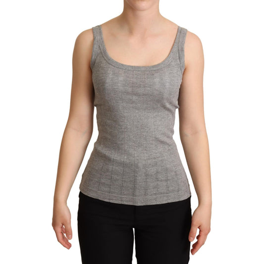 Dolce & Gabbana Elegant Sleeveless Gray Tank Top Dolce & Gabbana Rosy Brown