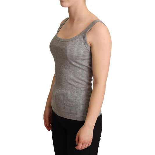 Dolce & Gabbana Elegant Sleeveless Gray Tank Top Dolce & Gabbana Dim Gray