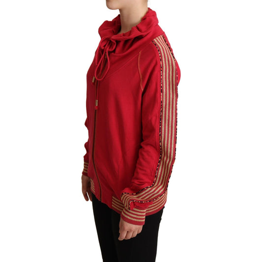 John Galliano Radiant Red Cotton Full Zip Hooded Jacket John Galliano Brown
