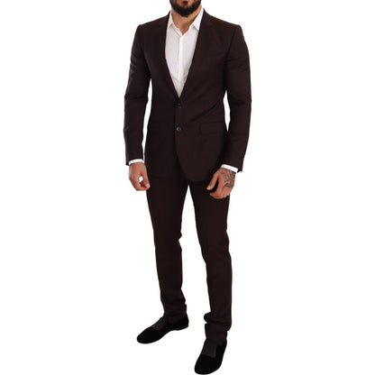 Dolce & Gabbana Bordeaux Wool MARTINI Slim Fit Suit Suit