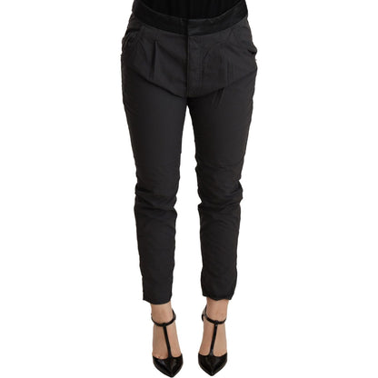 CYCLE Gray Mid Waist Slim Fit Skinny Cotton Trouser WOMAN TROUSERS
