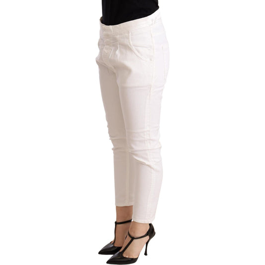 CYCLE Elegant Slim Fit White Skinny Pants WOMAN TROUSERS CYCLE Light Gray