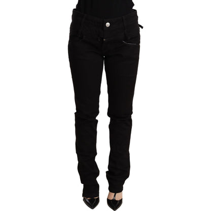 Acht Black Low Waist Skinny Denim Jeans Trouser WOMAN TROUSERS