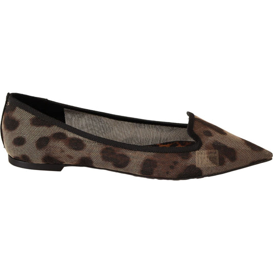 Dolce & Gabbana Dolce & Gabbana Elegant Leopard Print Flat Loafers LA5210 -36 1728,67345645728,Brown,Dolce & Gabbana,EU36/US5.5,Flat Shoes - Women - Shoes,Material: Tulle Stretch,New with tags,Shoes,Women,Women - Shoes