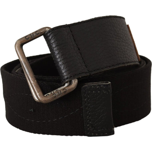 Costume National Elegant Cotton-Leather Blend Fashion Belt Costume National Black