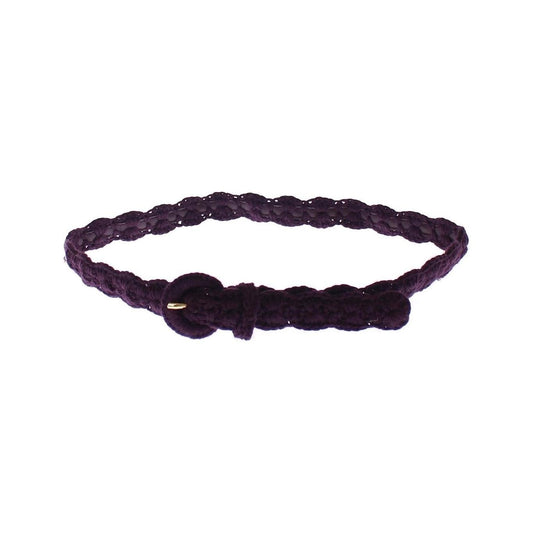 Dolce & Gabbana Elegant Purple Cotton Designer Belt WOMAN BELTS Dolce & Gabbana Dark Slate Gray
