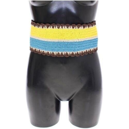 Dolce & Gabbana Runway Woven Raffia-Style Corset Belt MAN BELTS Dolce & Gabbana Dark Slate Gray