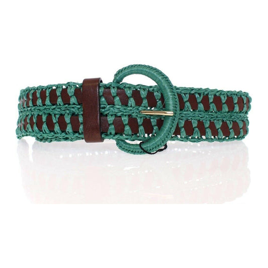 Dolce & Gabbana Enchanting Corset-Style Woven Raffia Belt WOMAN BELTS Dolce & Gabbana Dark Slate Gray