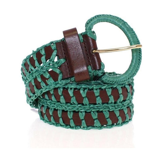 Dolce & Gabbana Enchanting Corset-Style Woven Raffia Belt WOMAN BELTS Dolce & Gabbana Dim Gray
