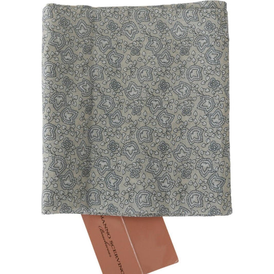 Ermanno Scervino Elegant Silk-Cotton Blend Waist Belt Wrap Shawl Scarves Ermanno Scervino Light Slate Gray