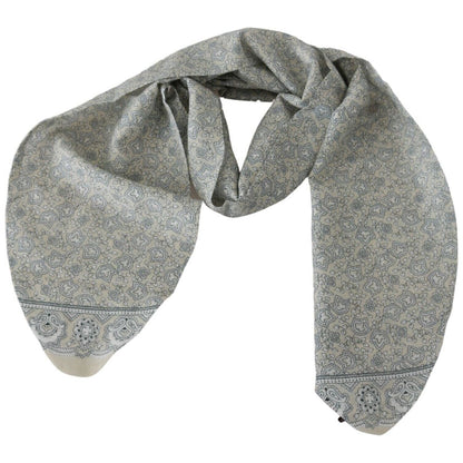 Ermanno Scervino Beige Blue Belt Wrap Beachwear Waist Wrap Shawl Scarves