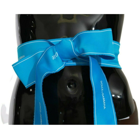 Dolce & Gabbana Elegant Bow Snap Blue Waist Belt WOMAN BELTS Dolce & Gabbana Black