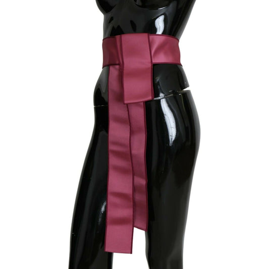 Dolce & Gabbana Elegant Pink Silk Wide Waist Belt WOMAN BELTS Dolce & Gabbana Rosy Brown