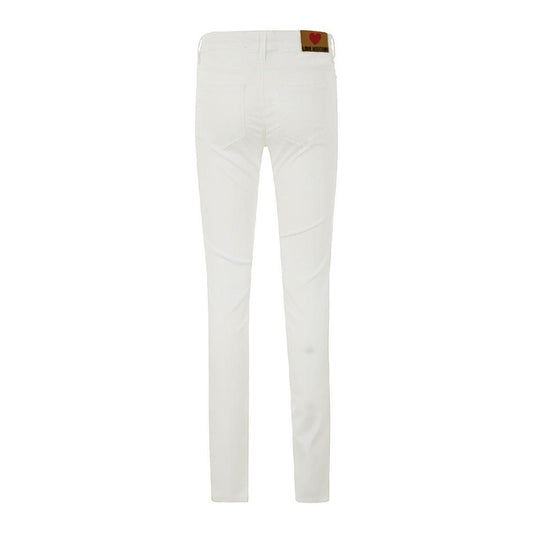 Love Moschino White Cotton Women's Jean Love Moschino Light Gray