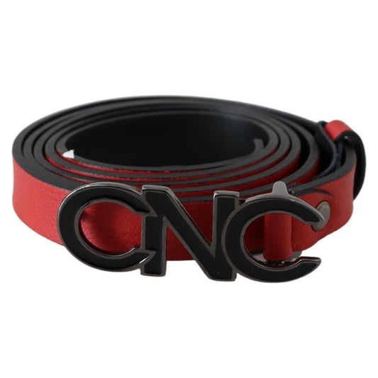 Costume National Elegant Red Leather Waist Belt WOMAN BELTS Costume National Black