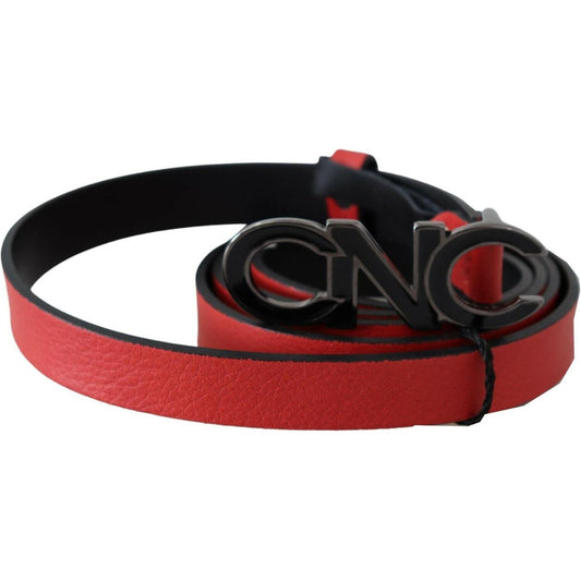 Costume National Elegant Red Leather Waist Belt WOMAN BELTS Costume National Maroon