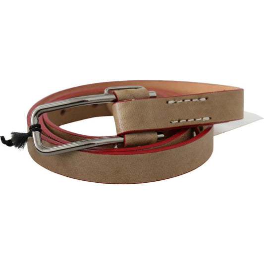 Costume National Beige Leather Fashion Belt WOMAN BELTS Costume National Dim Gray