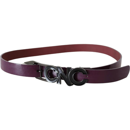 Costume National Brown Leather Large Logo Letter Buckle Belt WOMAN BELTS