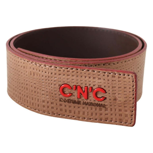 Costume National Elegant Beige Leather Fashion Belt WOMAN BELTS Costume National Sienna