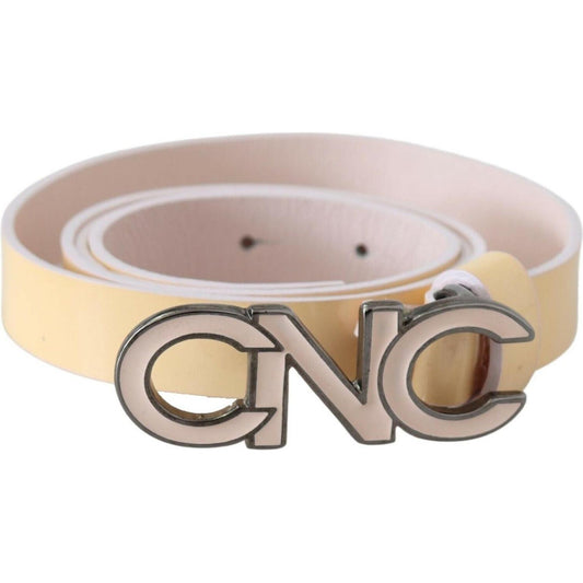 Costume National Chic Beige Logo Leather Belt WOMAN BELTS Costume National Tan