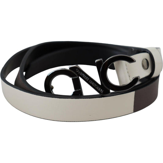 Costume National Elegant White Leather Fashion Belt WOMAN BELTS Costume National Black