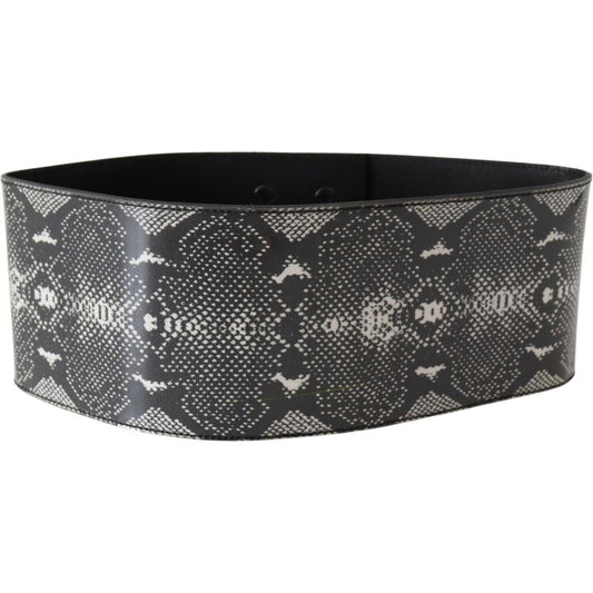 Ermanno Scervino Classic Snakeskin Motif Leather Belt WOMAN BELTS Ermanno Scervino Dark Slate Gray