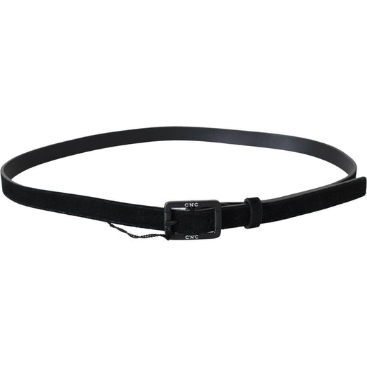 Costume National Elegant Black Leather Classic Belt WOMAN BELTS Costume National Black