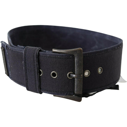 Ermanno Scervino Elegant Navy Blue Leather Waist Belt Ermanno Scervino Dark Slate Gray