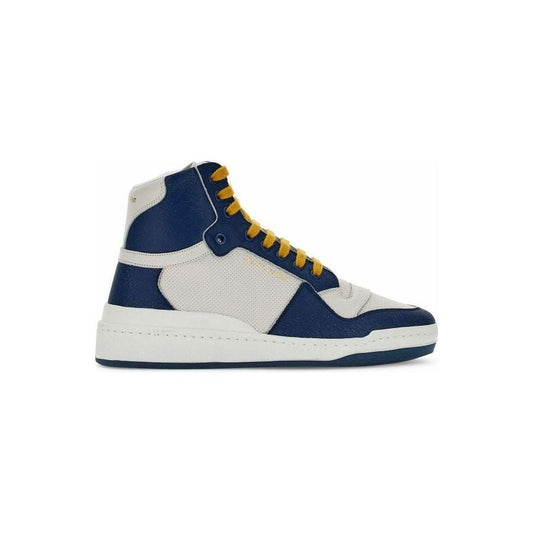 Saint Laurent Elevate Your Style with Mid-Top Blue Luxury Sneakers MAN SNEAKERS Saint Laurent Light Gray