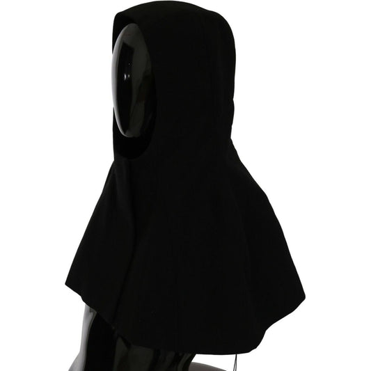 Dolce & Gabbana Black Wool Whole Head Hooded Scarf Hat HAT20023- 57