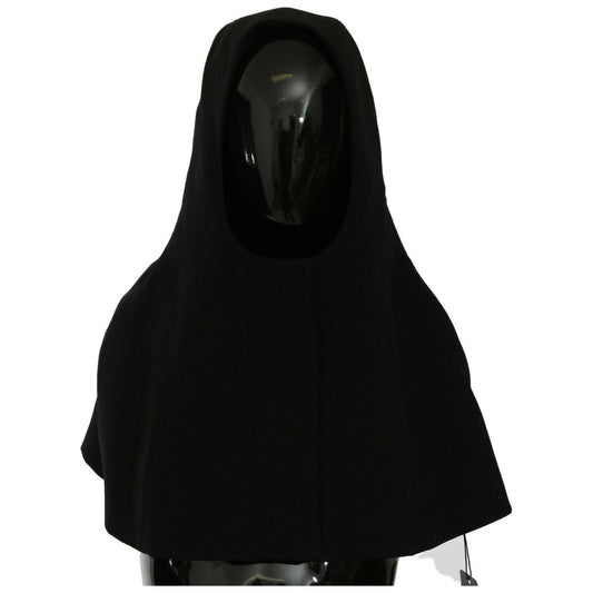 Dolce & Gabbana Black Wool Whole Head Hooded Scarf Hat HAT20023- 57