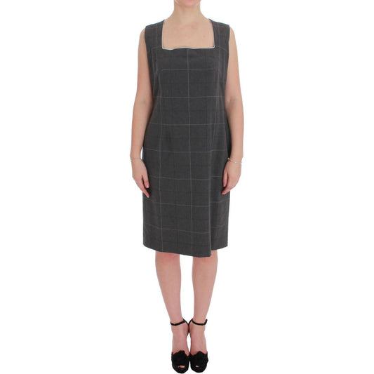BENCIVENGA Elegant Checkered Cotton-Blend Suit Set Skirt Suit BENCIVENGA Tan