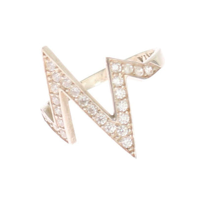 Nialaya Silver Authentic Womens Clear Ring Ring
