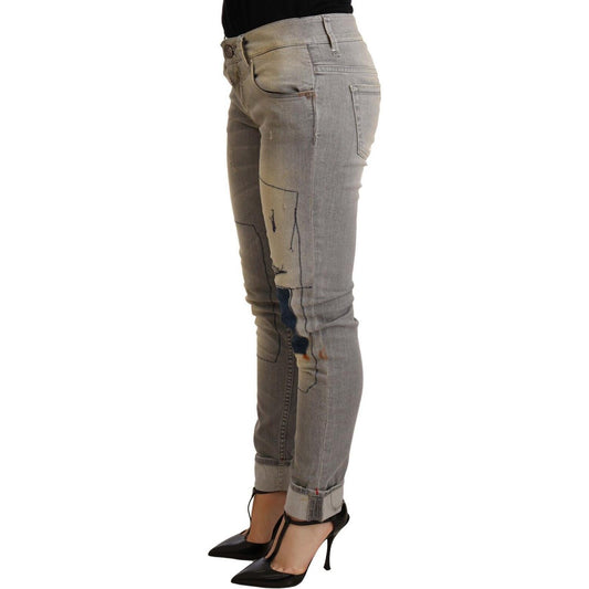 Acht Chic Slim Fit Gray Wash Denim Jeans Jeans & Pants Acht Dim Gray