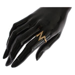 Nialaya Glamorous Gold Plated Sterling Silver Ring Nialaya Black