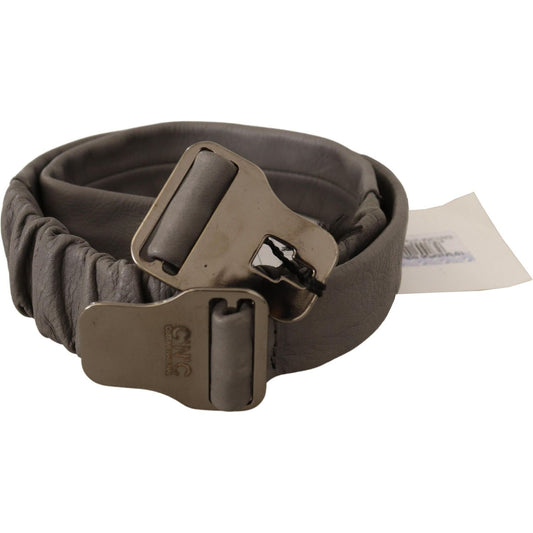 Costume National Elegant Gray Leather Fashion Belt WOMAN BELTS Costume National Dark Slate Gray