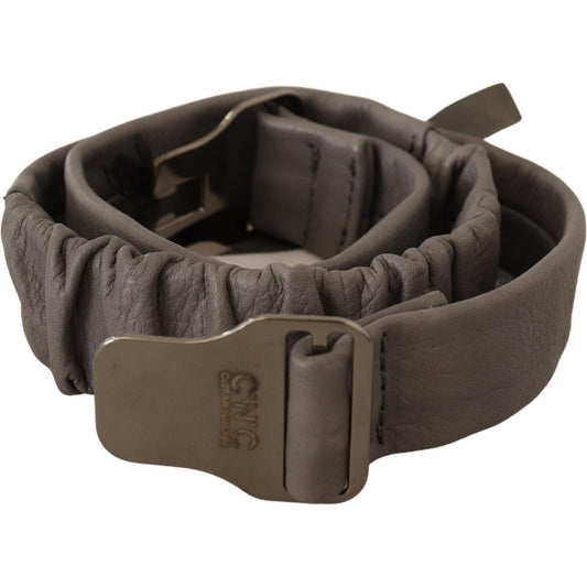 Costume National Elegant Gray Leather Fashion Belt WOMAN BELTS Costume National Dark Slate Gray