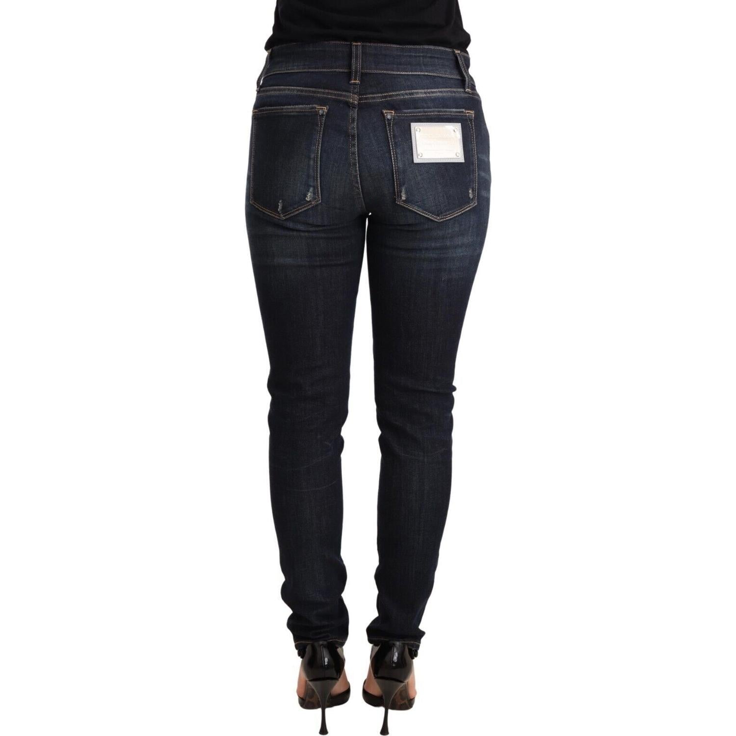 Dolce & Gabbana Blue Wash Slim Skinny Denim Cotton Stretch Jeans
