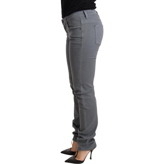 Ermanno Scervino Sleek Gray Low Waist Skinny Jeans Jeans & Pants Ermanno Scervino Dark Slate Gray