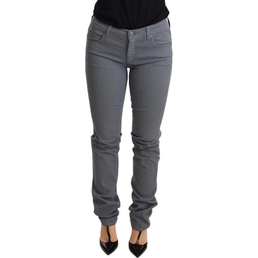 Ermanno Scervino Sleek Gray Low Waist Skinny Jeans Jeans & Pants Ermanno Scervino Dark Slate Gray