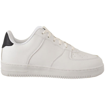 SIGNS White Leather Perforated Lace Up Sneakers Casual Men Shoes MAN SNEAKERS