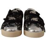 Dolce & Gabbana Silver Elegance Leather Sneakers Dolce & Gabbana Dark Gray