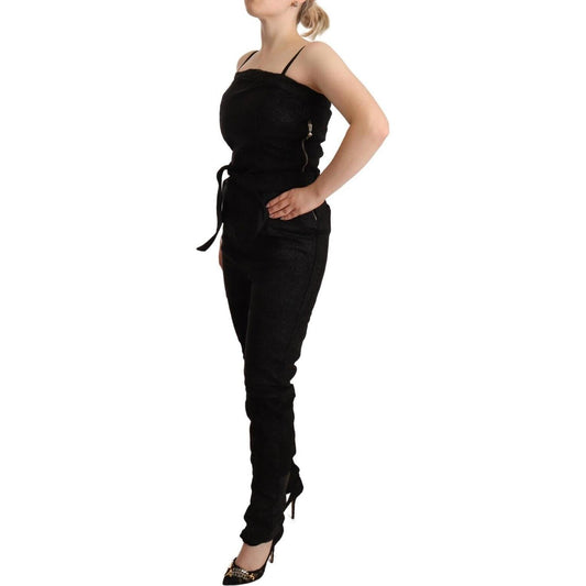 La Maison du Couturier Black Spaghetti Strap Jumpsuit Dress DR28580 - 40