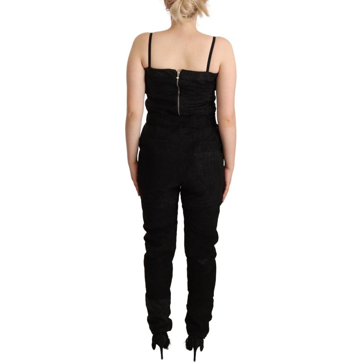 La Maison du Couturier Black Spaghetti Strap Jumpsuit Dress Jeans & Pants
